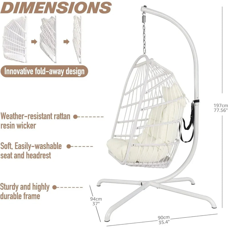 Swing Egg Chair With Cushions - Luxurious and Comfortable -