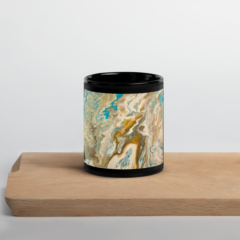 Custom Painted Mug | Black Glossy Mug Trust | Elda Aesthetic