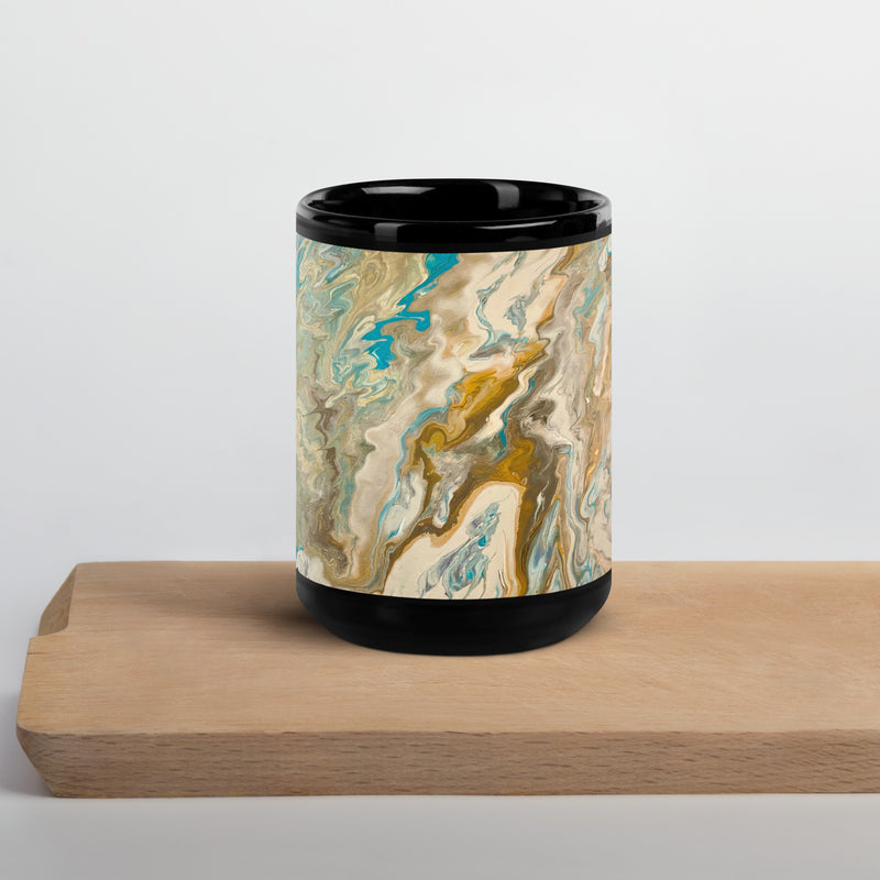 Custom Painted Mug | Black Glossy Mug Trust | Elda Aesthetic