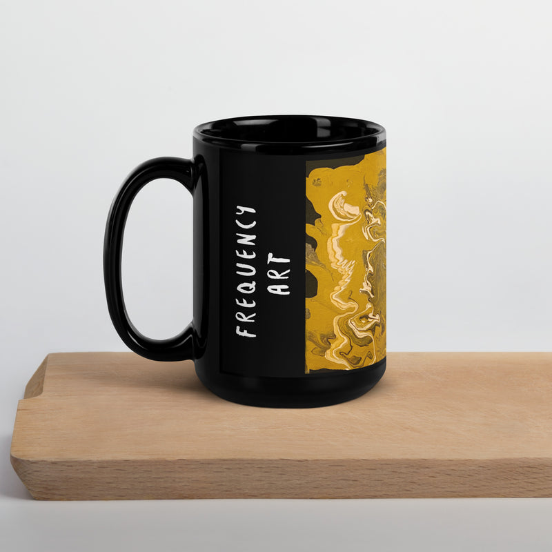 Personalized Black Coffee Mug | Black Glossy Mug | Elda Aesthetic